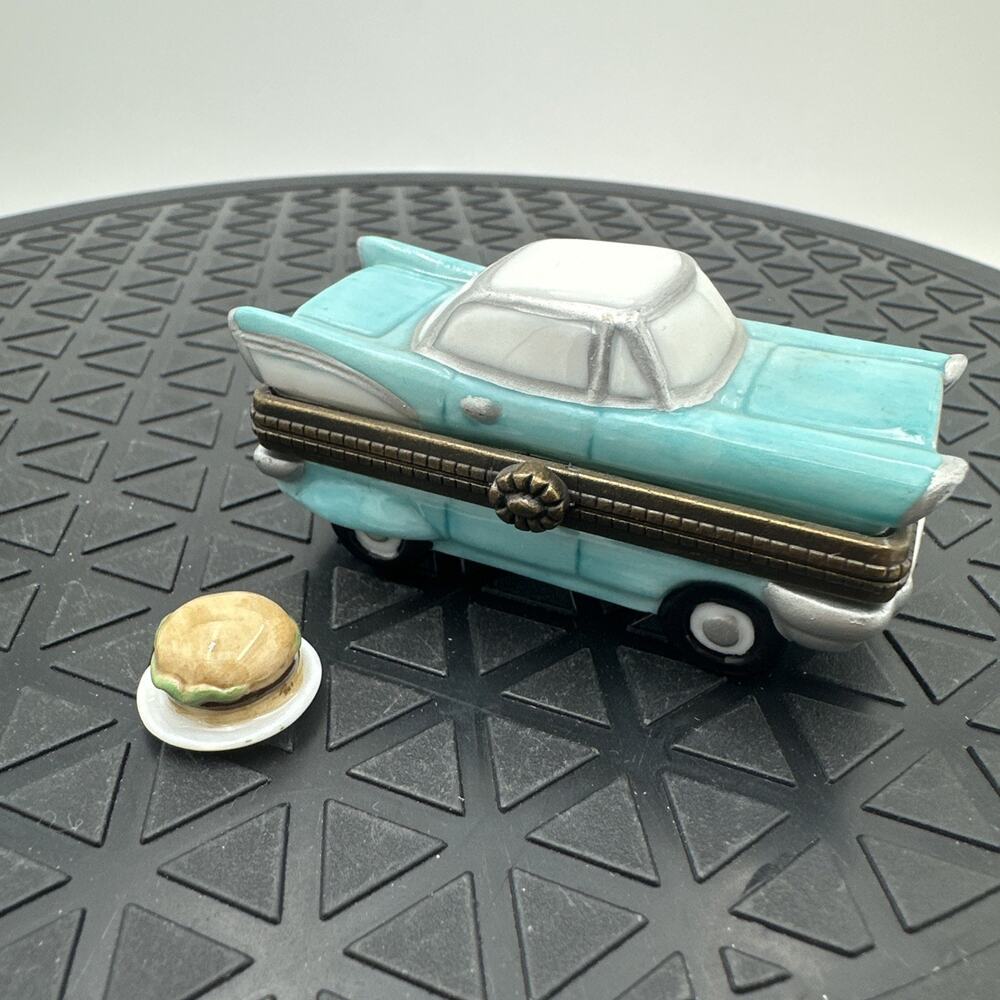 MidWest 1950s Coupe Car hinge Box With Hamburger Trinket The Men's Club Series